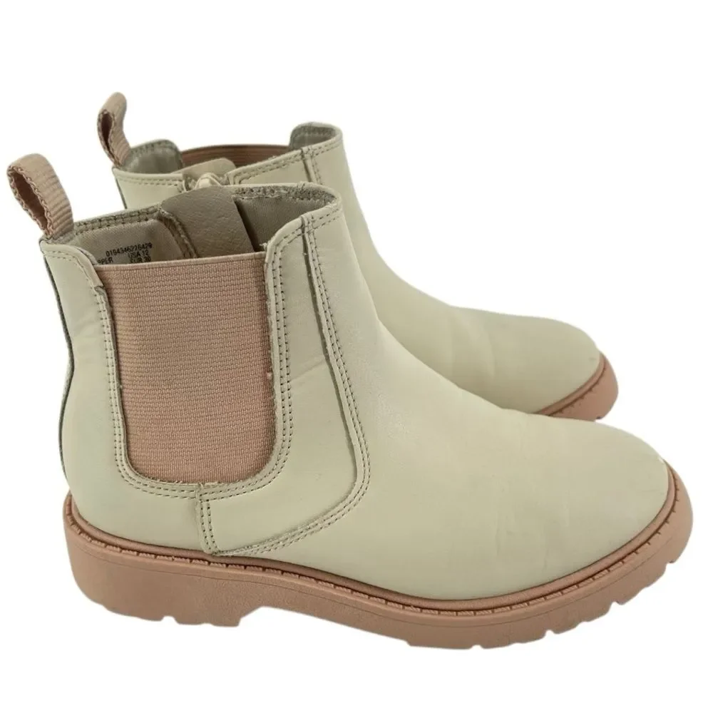 Wonder Nation Toddler Girls Pink Lug Sole Chelsea Boots Faux Leather Size 12